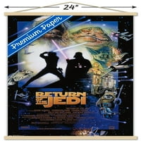 Междузвездни войни: Завръщането на джедаите - плакат за един лист стена с дървена магнитна рамка, 22.375 34